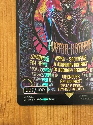 Sauron the Dark Lord, Serialized 007, NM Foil Poster MTG LotR Lord