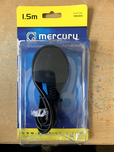 Mercury Mains Power Lead UK Plug - Fig 8 Black 1.5m - Fast UK ship - Picture 3 of 4