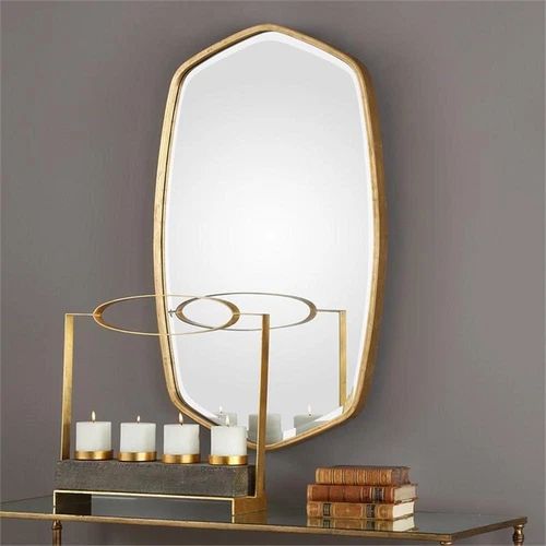 Uttermost Duronia MDF Wood and Metal Decorative Mirror in Antiqued Gold - Picture 5 of 6