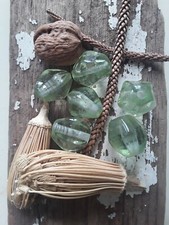 6 alte Glasperlen aus recycletem Glas ,handgemacht  3 cm