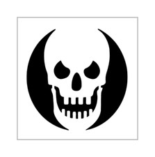 Evil Skull Face Stencil 4 Inch Halloween Holiday Miniature Design Sheet MIN135