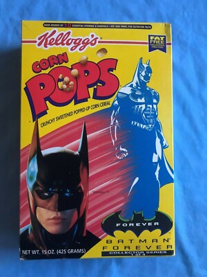 Vintage 1996 Full Cereal Box Kellogg s Corn Pops Batman Forever Collector Series