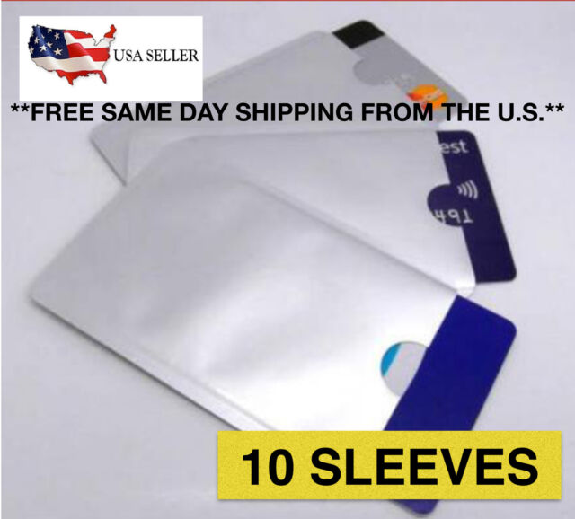 10 RFID Blocking Sleeve Protector Credit Card Shields for ID ATM Card