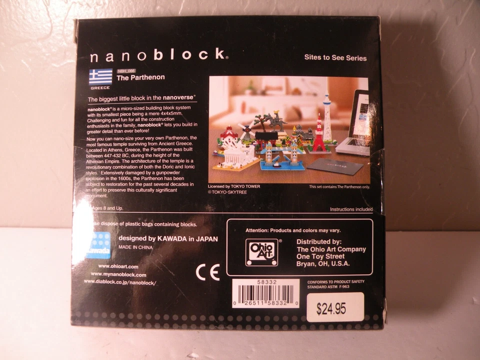 Nanoblock Kawada Mini Sized Building Blocks The Parthenon Brand NEW Sealed - Image 2 of 4