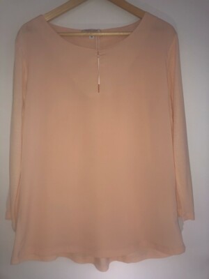 Marie Lund Dame Bluse Gr. M Aprikot + Viskose 3/4 Arm Schlupfform NEU +Geschenke