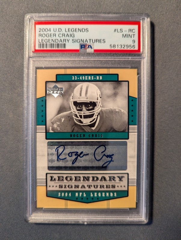 2004 Upper Deck Legends Legendary Signatures #LS-RC Roger Craig AUTO /50 PSA 9