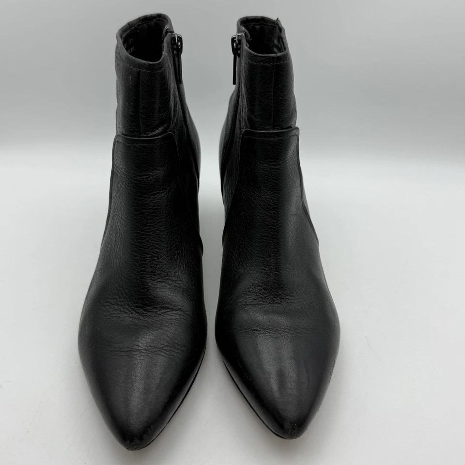 Clarks Botín Zapatos de Cuero Negro Tacón de Gatito Cremallera Lateral Talla 7 Foto 4 de 4