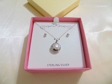 Department Store Genuine Sterling Silver Heart Pendant/Necklace Set C508 80