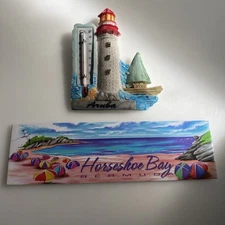 Aruba Refrigerator Magnet with Thermometer 🌡️ PLUS 1 Bermuda 🇧🇲 zad