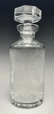 Queen Lace Crystal German Cut Engraved Africa Scene Glass Decanter