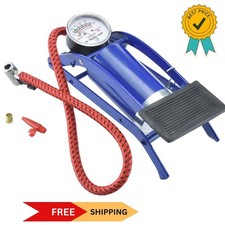 SINGLE BARREL CYLINDER AIR INFLATOR FOOT PUMP CAR VAN BICYCLE BIKE TYRE TOOL