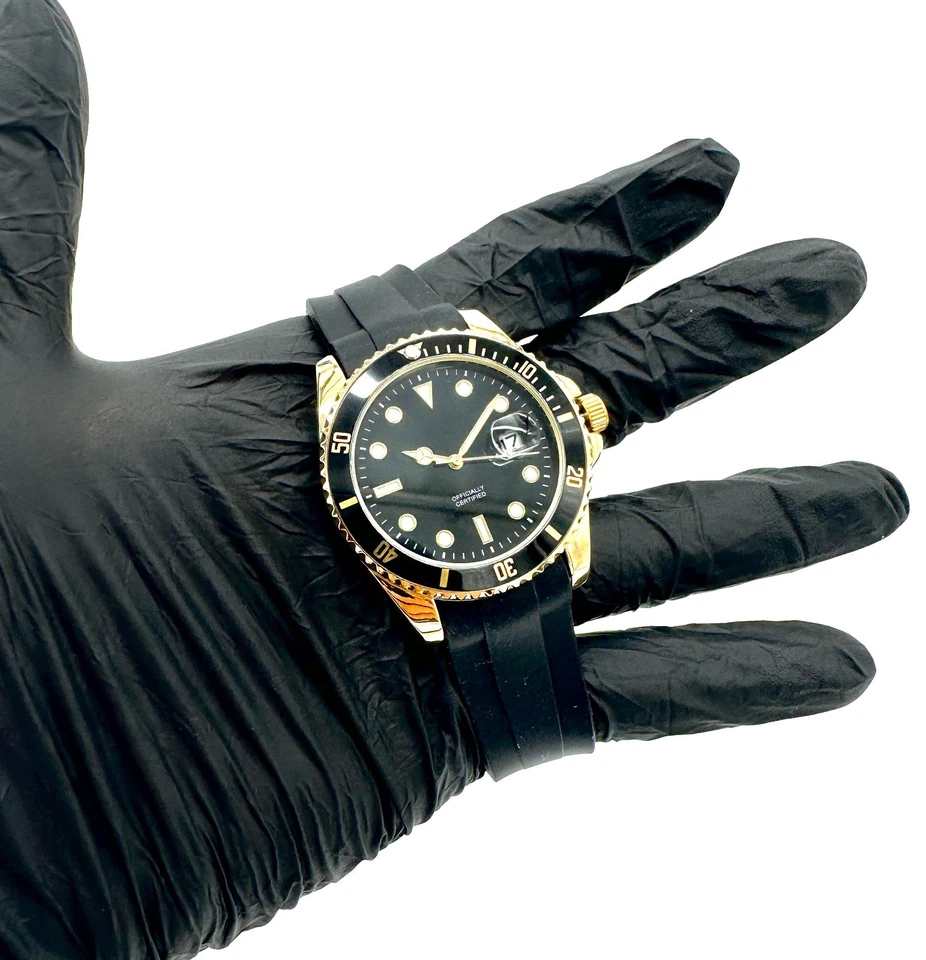 Reloj Redondo Multicolor Goma Silicona Correa Lujo Personalizado Fecha Foto 2 de 4