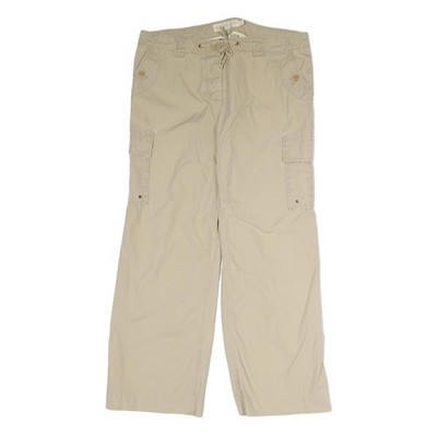 J.CREW Herren Baumwollmischung Beige Cargo Regular Hose W34 L29 Freizeit Zip