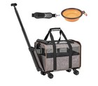 VEVOR Dog Carrier with Wheels, Airline Approved Rolling Pet Carrier with Telesco