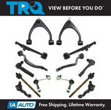TRQ Steering Suspension Kit Upper Lower Control Arm Ball Joints Links Tie Rods