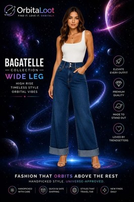 Bagatelle Jeans Sz 26 Cordelia Wash Wide Leg High Rise Denim NWT