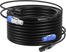 24.6 FT Powercon and DMX Extension Cable, 13AWG AC Power DMX 3Pin XLR Signal Com