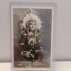 Native American Indian Chief Of The Wyandottes Lawrence E. Zane RPPC