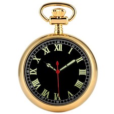 Vintage Men Handwinding Mechanical Pocket Watch Pendant Chain Luminous Numeral