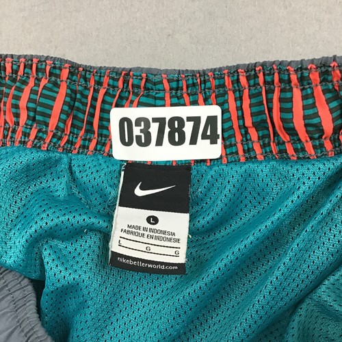 Nike Swim Trunks Men Large Gray Solid Logo Swimming Beach Drawstring Lined L - Picture 9 of 9