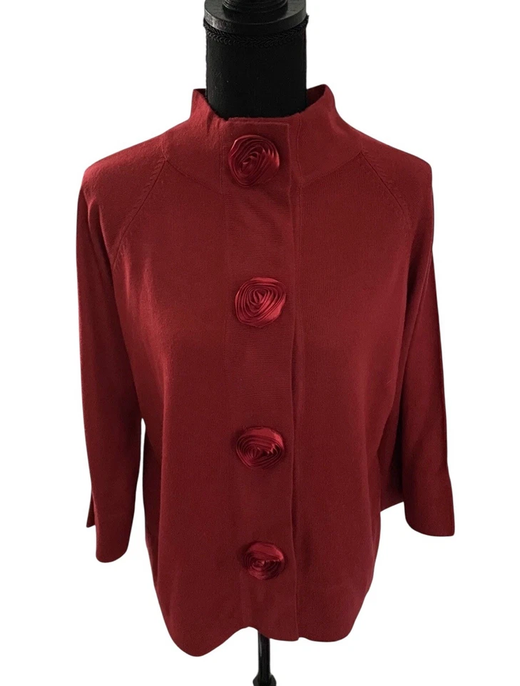 Женский свитер Larry Levine размер средний красная лента розетка рождественский праздник - Изображение 2 из 4