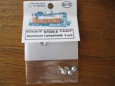 HO 1/87 Scale Ngineering N7005-8 Aluminum Lamp Shades (8) For Train Layout