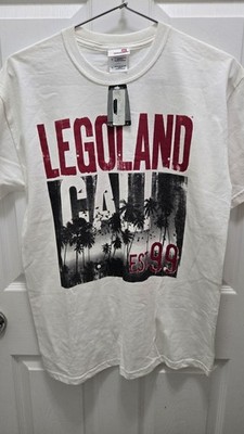LEGOLAND California T-Shirt Mens M White Camp David NWT 2012 Palm Trees EST 99