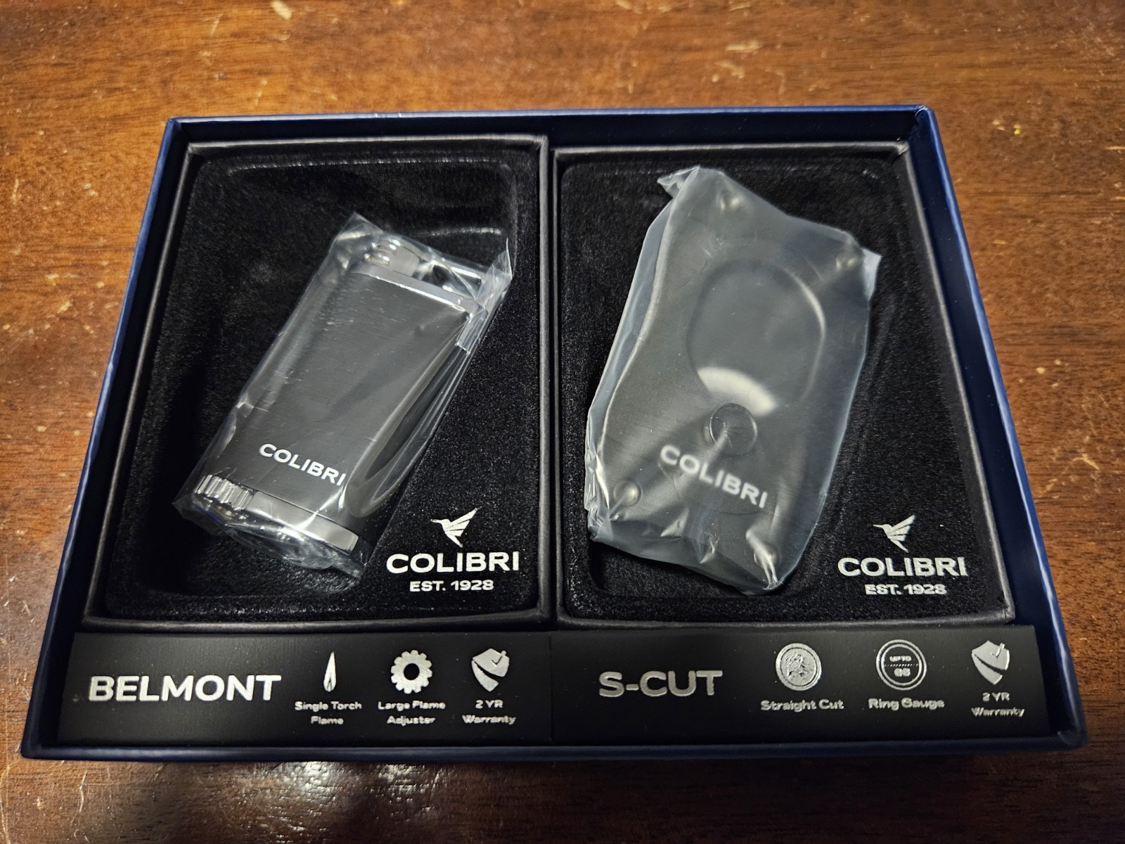& S-cut Cigar Cutter Gift Set - Black Chrome Finish $98