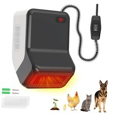 Dog House Heater with Thermostat for Small Chicken Coop, Electric Pet Heater
