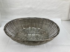 Brot-/ Obstkorb Drahtgeflecht versilbert Vintage Oval (Nr.1)