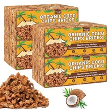 8 Pack Coco Coir Chips for Plants- 8.8 LB 100 Organic Coconut Chips Brick Po...