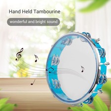 10 Inch Hand Held Tambourine Double Row Tambourine Drum Set Percussion Instr BT0