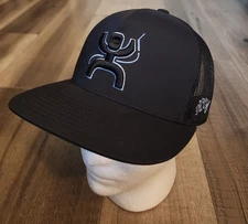 Hooey Hat Men's Snapback Trucker Mesh Embroidered Logo Black