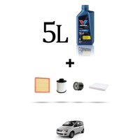 Hoffcar Servicekit 4 Filter Und 5L ÖL FüR Fiat Multipla 1.9 Mjt 88KW Ab 2005