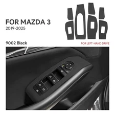 For Mazda 3 Axela 2019-2025 Car Door Window Lift Panel Stickers Trim Suede Black