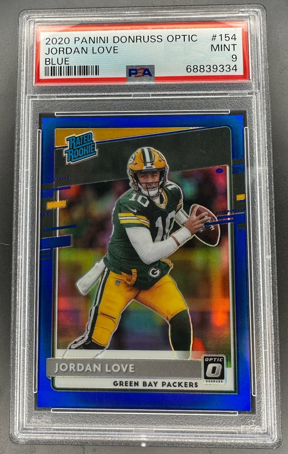 2020 Panini Donruss Optic - Rated Rookies Jordan Love #154 Blue Prizm /179 (RC)