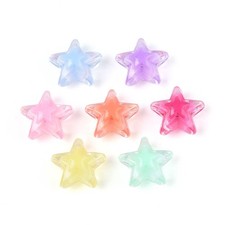 632pcs Transparent Mixed Color Star Beads Two-Tone Star Spacer Bead for Jewelry