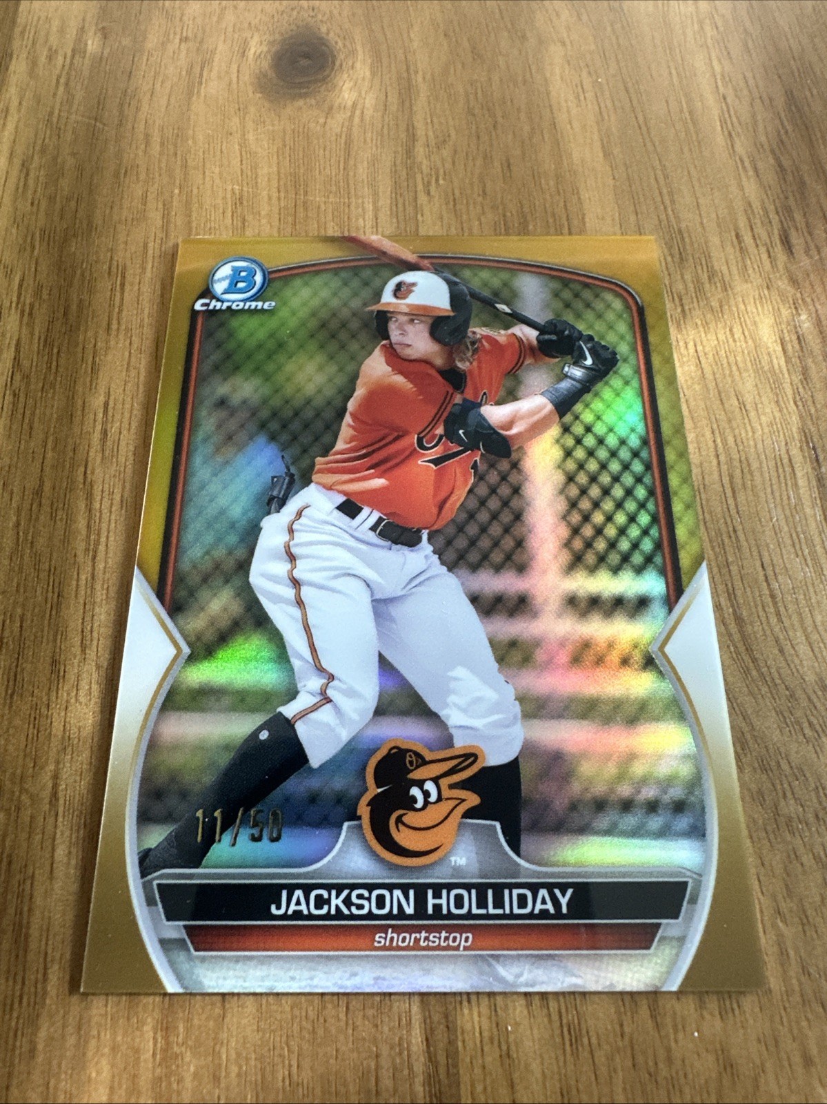 2023 Bowman - Chrome Prospects Jackson Holliday #BCP-20 Gold Refractor /50 🔥