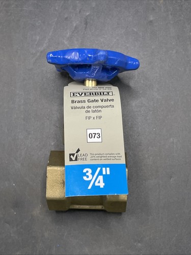 3/4 in. x 3/4 in. Brass FPT Compact-Pattern Threaded Gate Valve ( 100-404EB ).