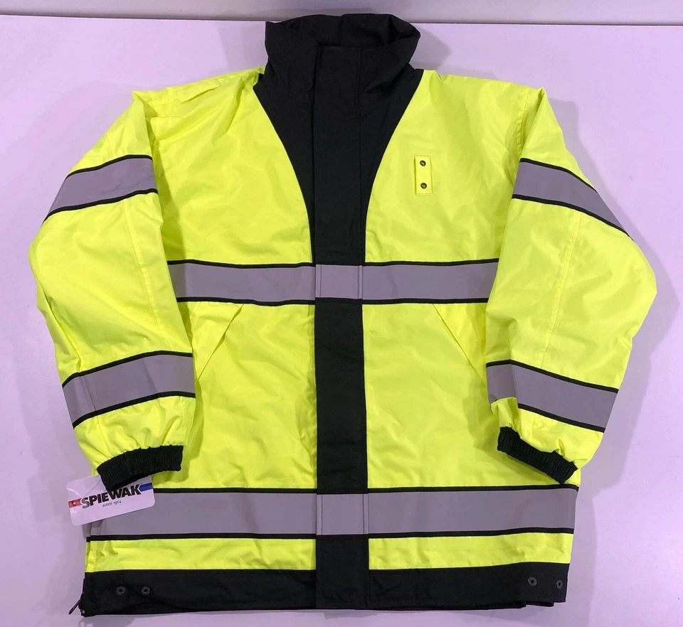 LARGE SPIEWAK WEATHERTECH REVERSABLE DUTY RAIN PARKA JACKET S317V NAVY/YELLOW - Image 2 of 4