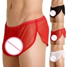 Fashionable Men's Low Waist Underpants Boxer Briefs Panties Home Shorts