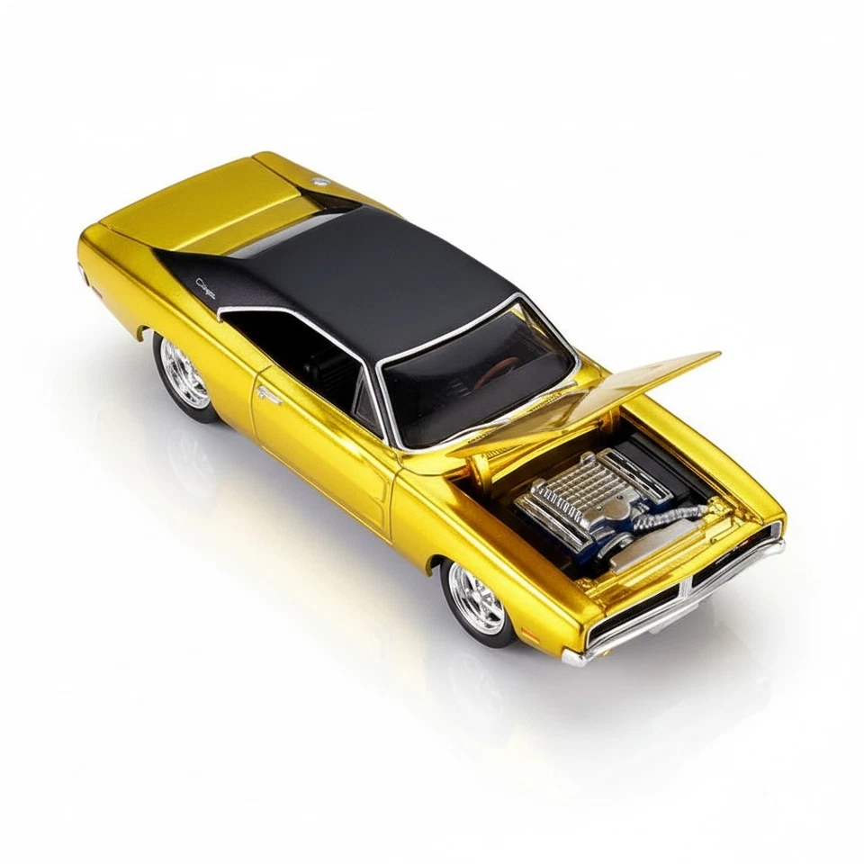 Dodge Charger R/T amarillo Spectraflame 1969 exclusivo de Hot Wheels 2023 RLC Foto 2 de 4