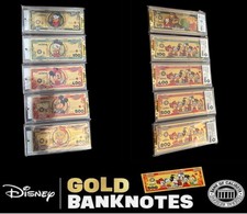 5 Gold Banknotes GADGET Panini Disney PK Topolino Paperino Minni Gastone Variant
