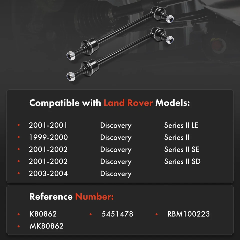 2x Link de barra oscilante lateral frontal para motorista e passageiro para Land Rover Discovery 99-04 - Imagem 2 de 4