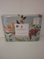 Dorma Modern Romance Zip Pillowcase Pair Blue 300 Thread Count 48 X 76cm Rose
