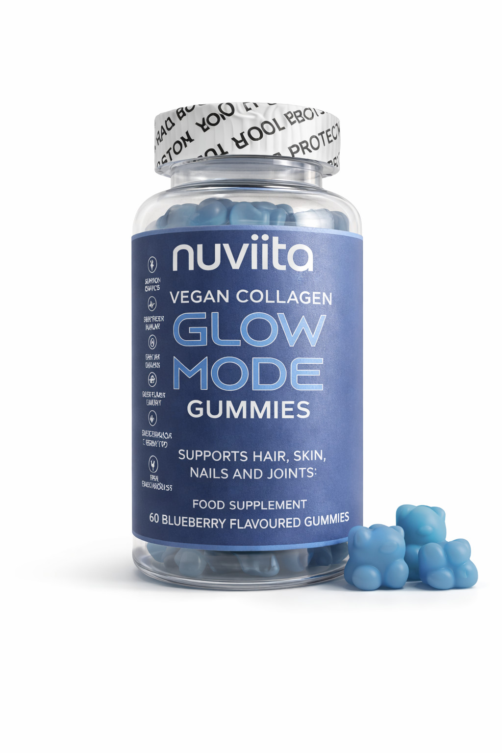 Nuviita Vegan Collagen Support Amino Acid Complex with Biotin, Zinc- 60 Gummies