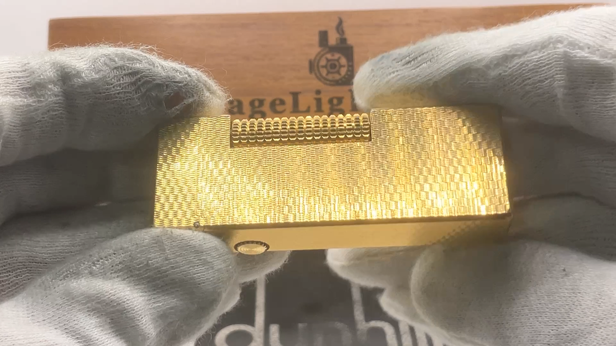 Dunhill Lighter Gold Basket Check Pattern _Ultrasonically