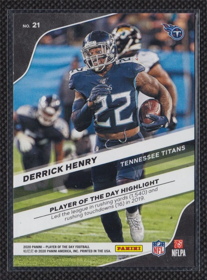 2020 Panini Player Of The Day Derrick Henry 38/99 Tennessee Titans #21 - Image 2 of 2