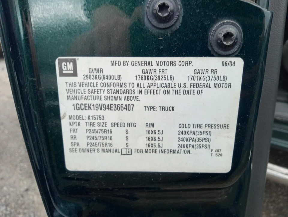 Used Left Sun Visor fits: 2004 Chevrolet Silverado 1500 pickup Left Grade A — 第 3/4 张图片