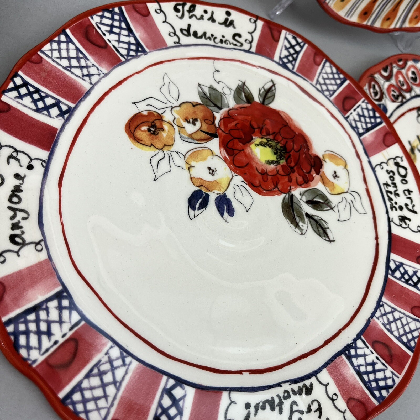 Anthropologie Handwriting Stoneware 8”Salad Appetizer Plate As An Aside